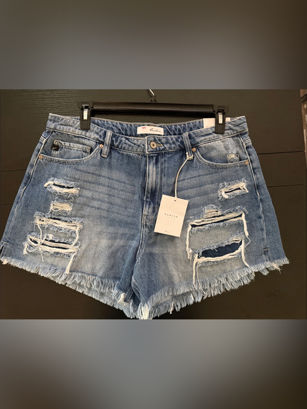 KanCan Light Blue Distressed Denim Cutoff Shorts
